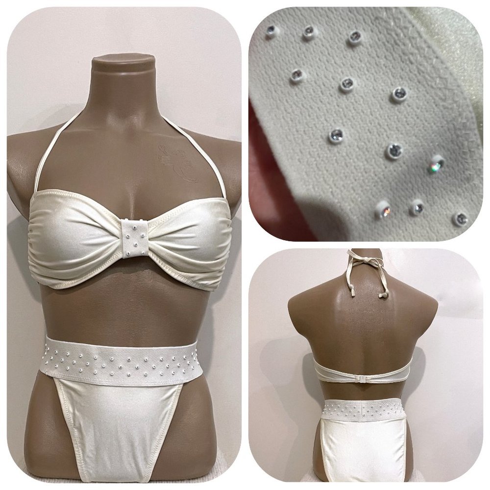 Gideon Oberson high legs cryctal trim swim set